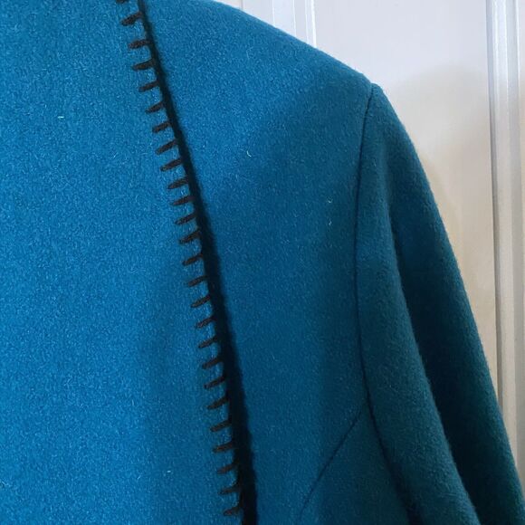 Vintage Mid-West Garment Co Teal Cropped Western-Style Bolero Jacket Medium - Picture 6 of 10